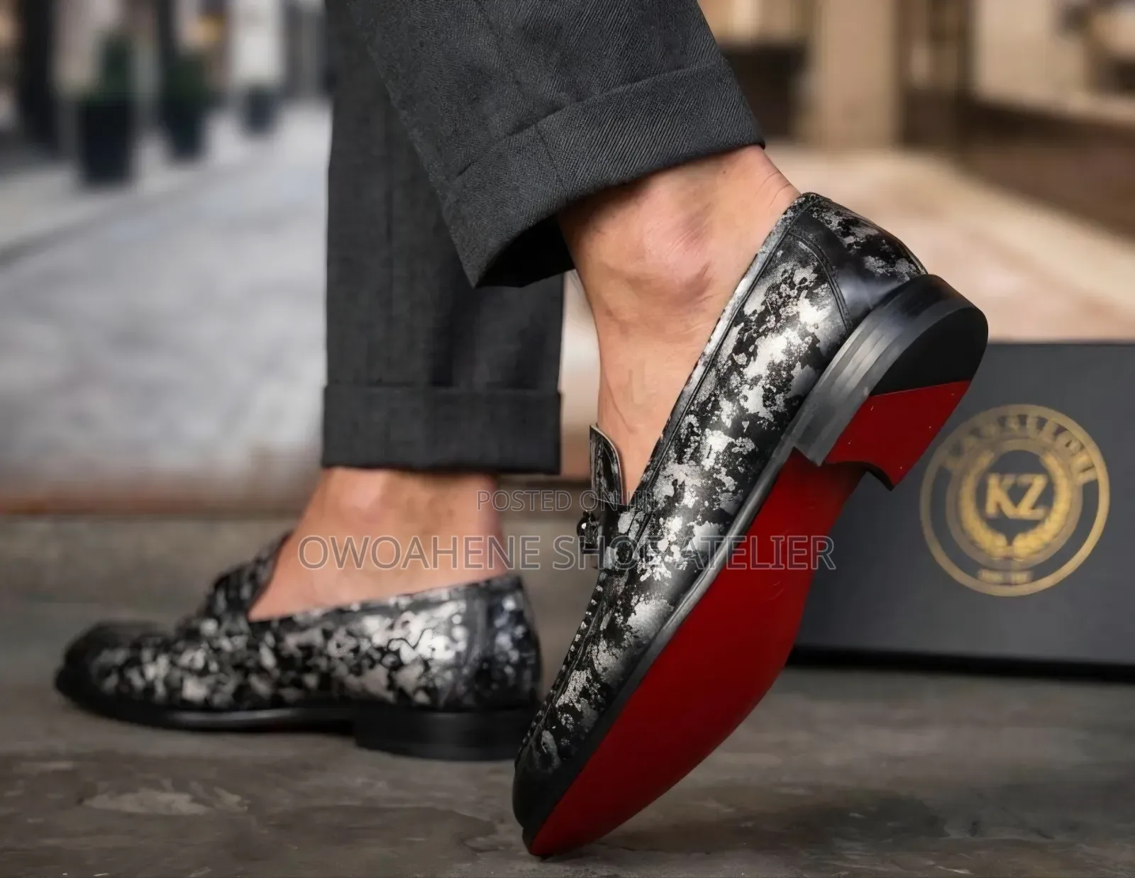Ferro Aldo Darrell MFA19682 Floral Moc-Toe Penny Loafers(orchid Black)