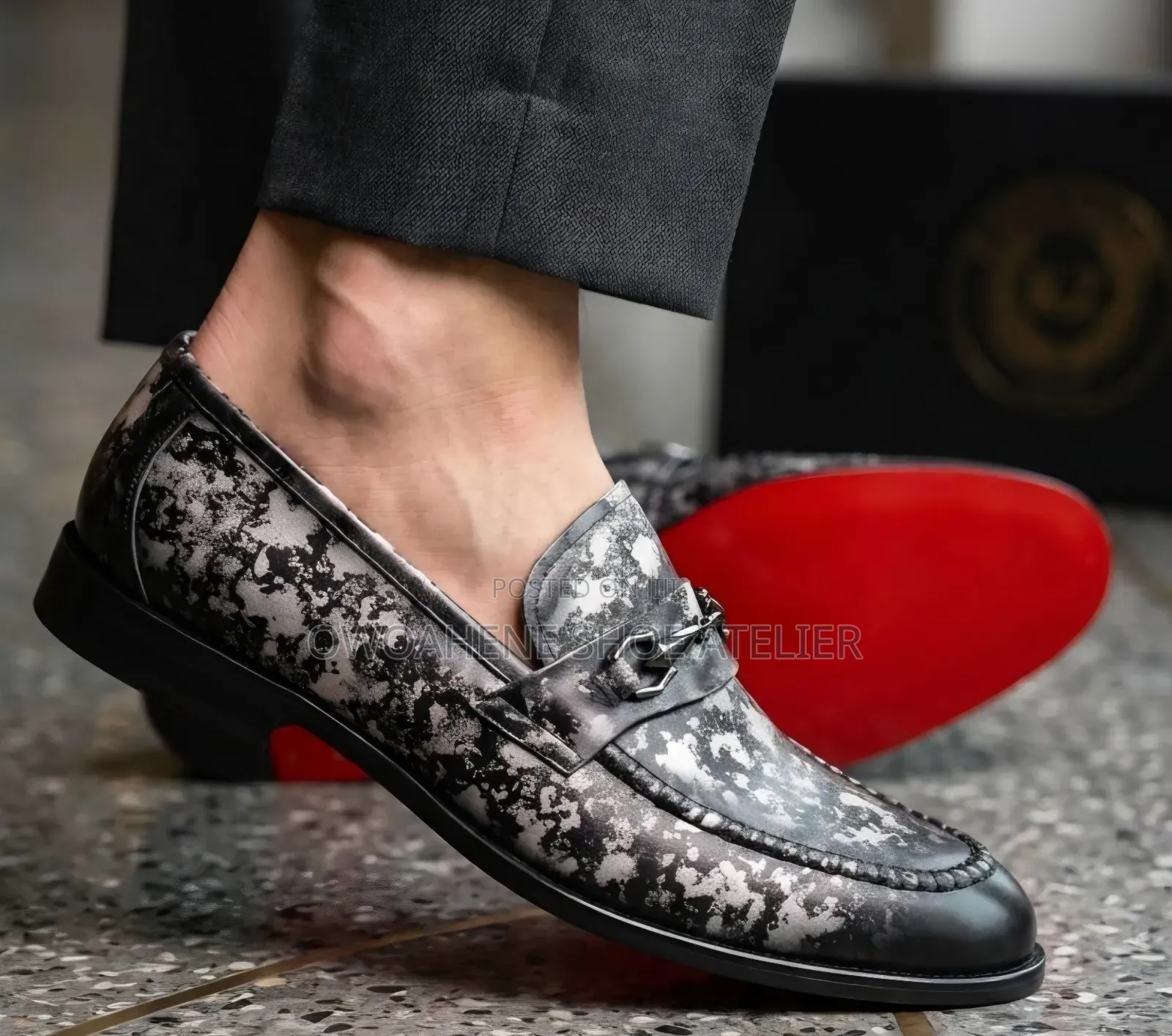 Ferro Aldo Darrell MFA19682 Floral Moc-Toe Penny Loafers(orchid Black)