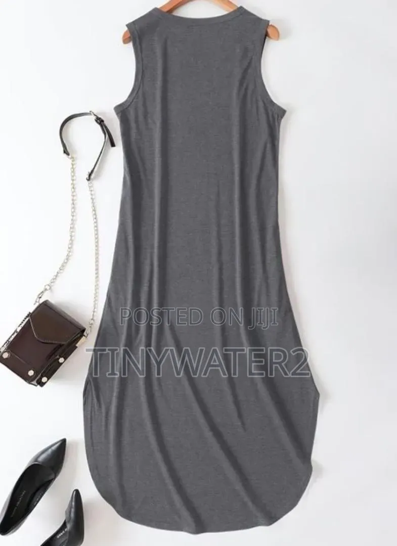 Women Gray Sleeveless Maxi Dress