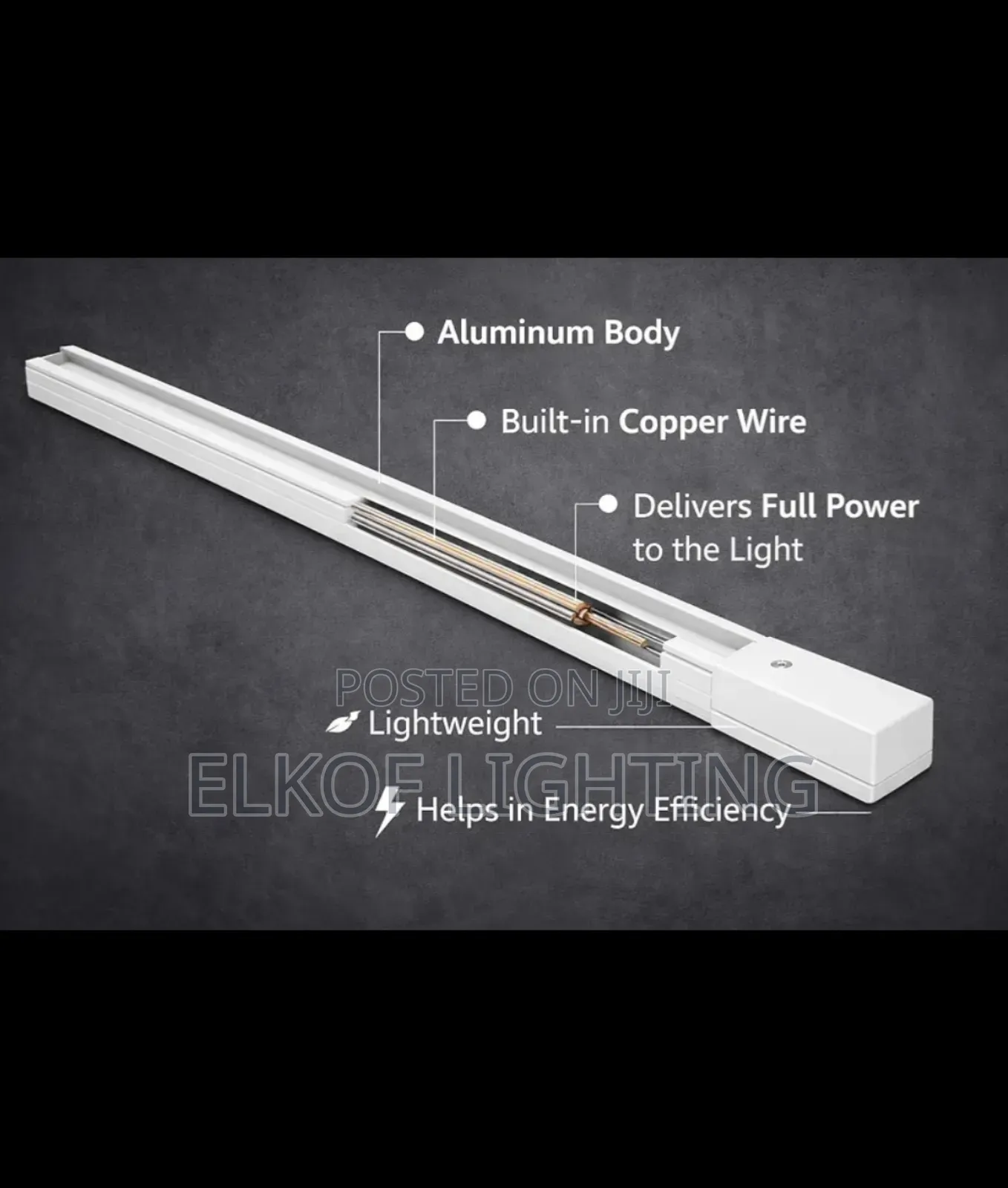 White Track Light Rail 1 Meter