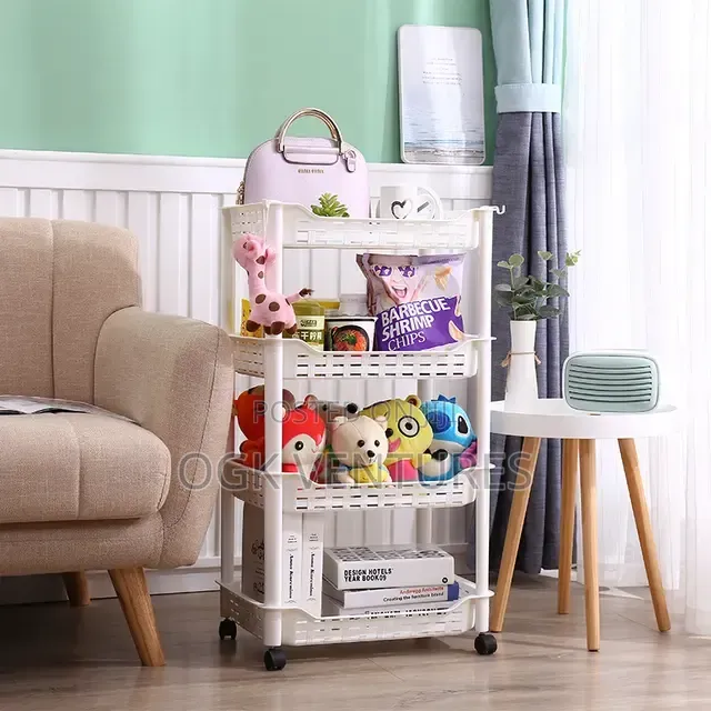 4-Tier Plastic Rolling Cart