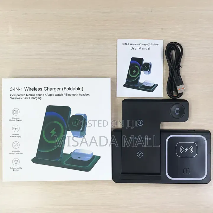 Foldable 3-in-1 Wireless Charger – 15w Fast Charging