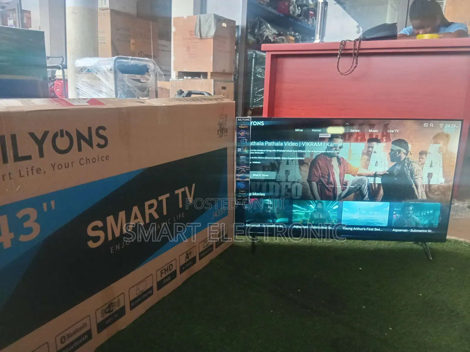 Ailyons 43-Inch Smart TV – Big Screen Entertainment for Home Office