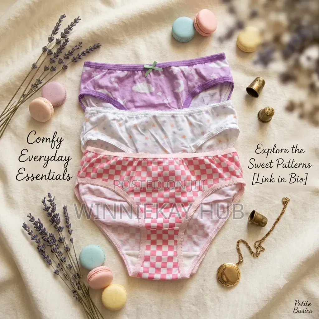 Cute and Comfy Girls' Cotton Panties Set