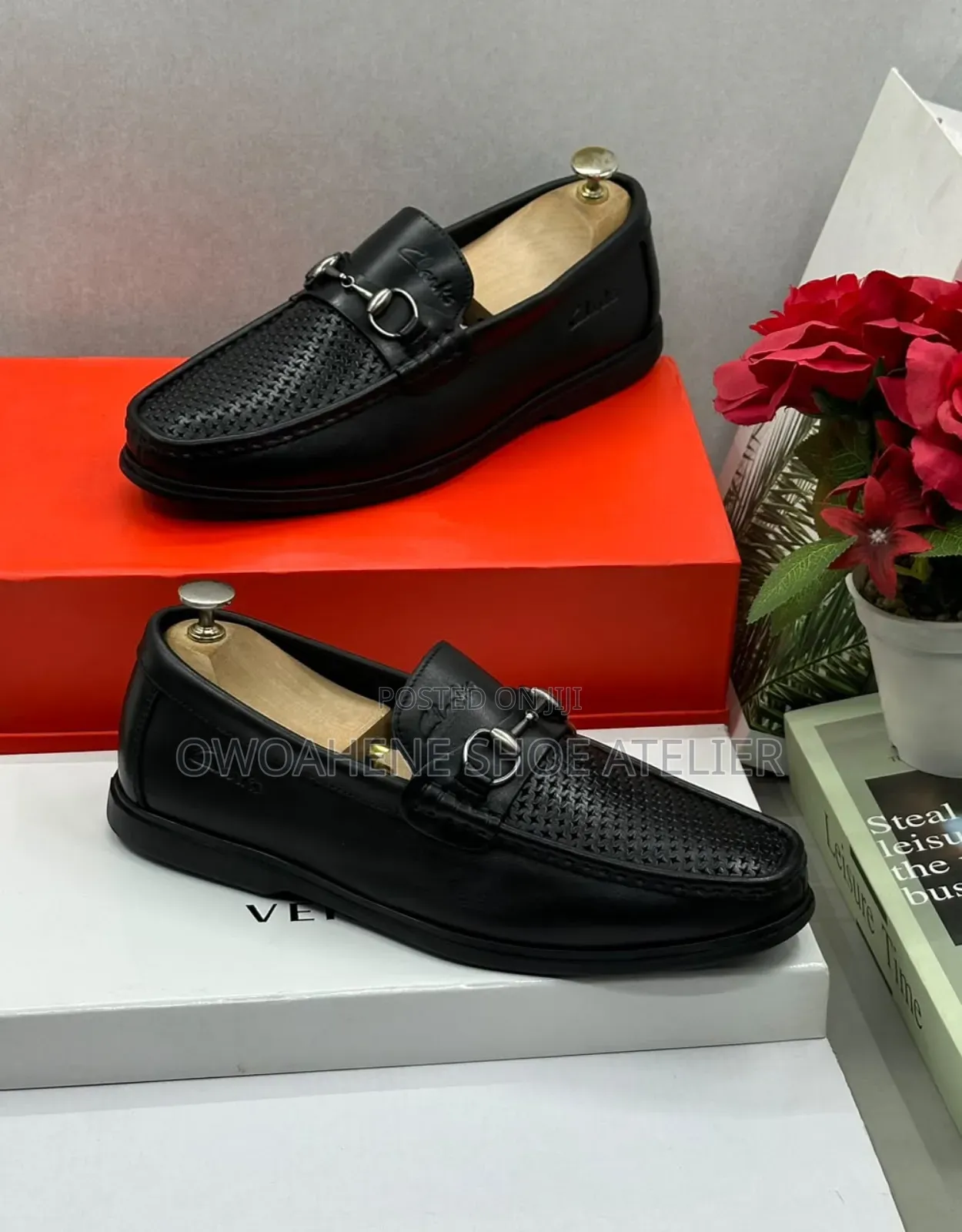Clarks Black Leather Horsebit Loafer