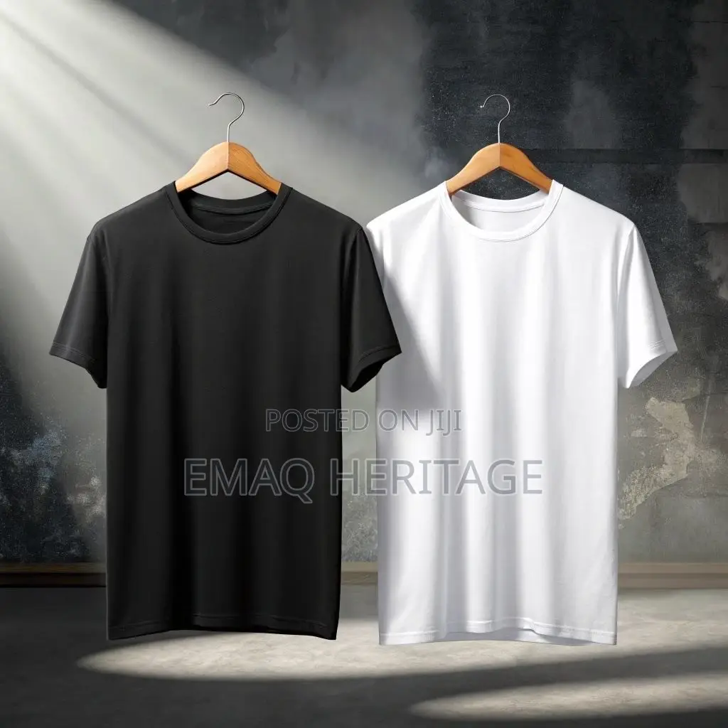 2-Pack Premium Plain Round Neck T-Shirt for Men Women