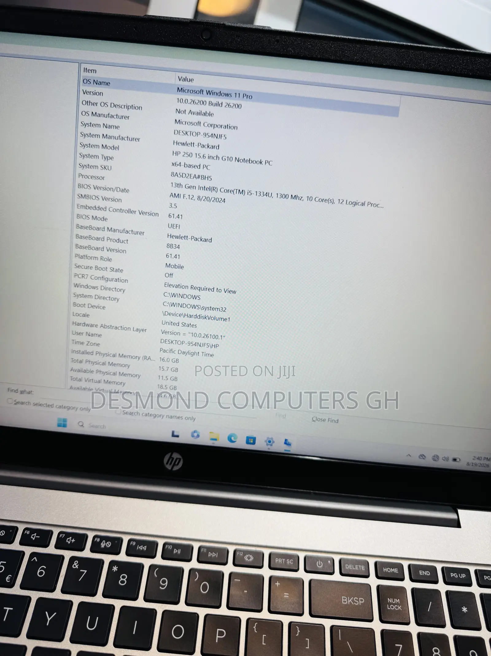 Laptop HP 250 G10 16GB Intel Core i5 SSD 512GB