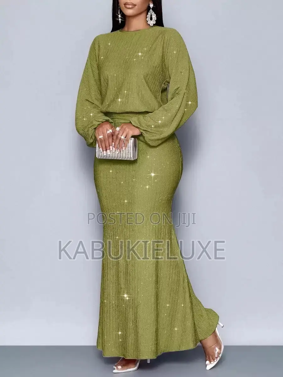 Elegant Mermaid Hem Bodycon Maxi Dress Outfit Cloth