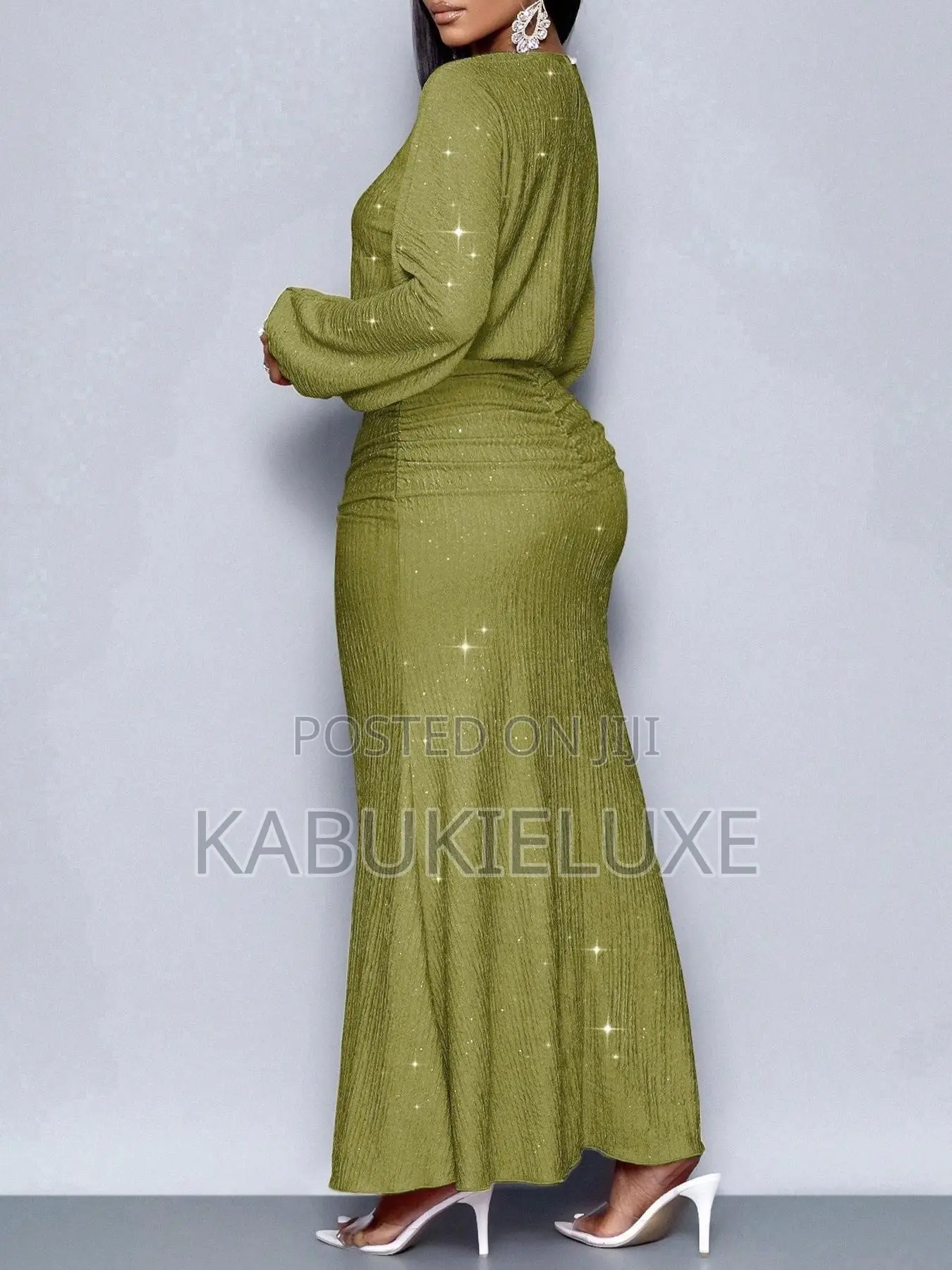Elegant Mermaid Hem Bodycon Maxi Dress Outfit Cloth