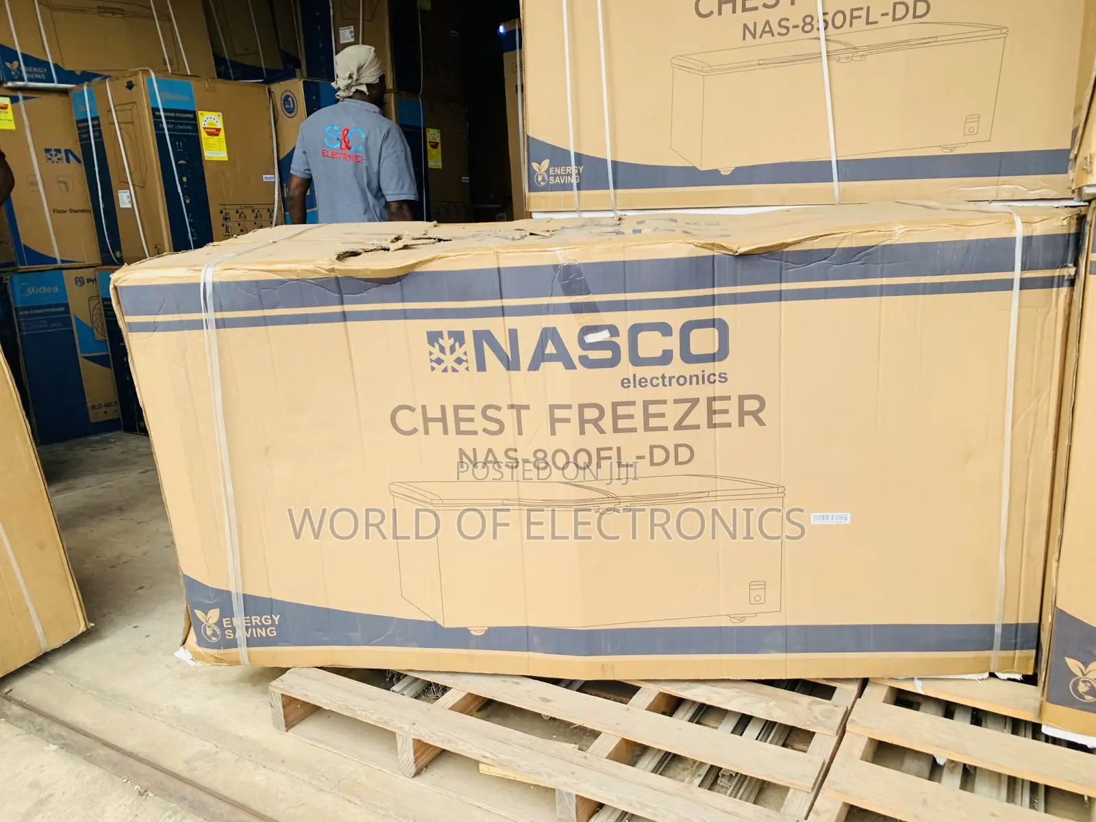 Text Us for Nasco 545 LTRS Double Door Chest Freezer – Gold (NAS-800FL