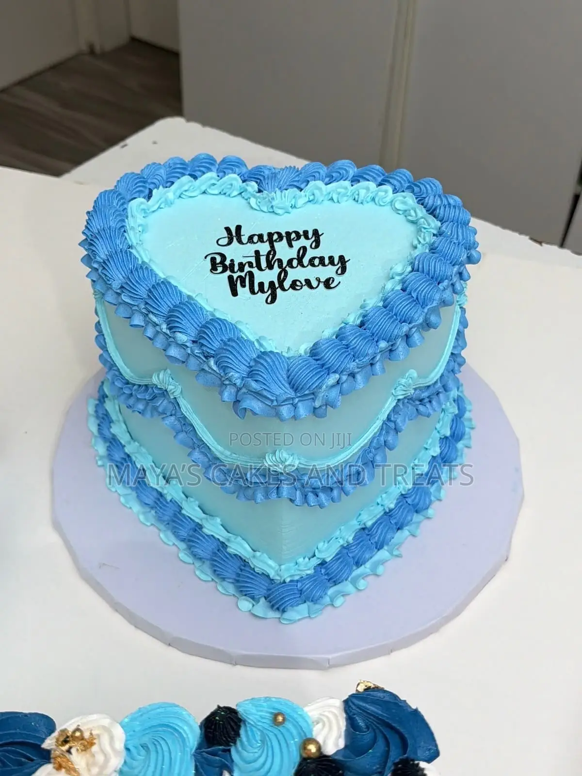 Vintage Heart-Shaped Birthday Cake With Filling