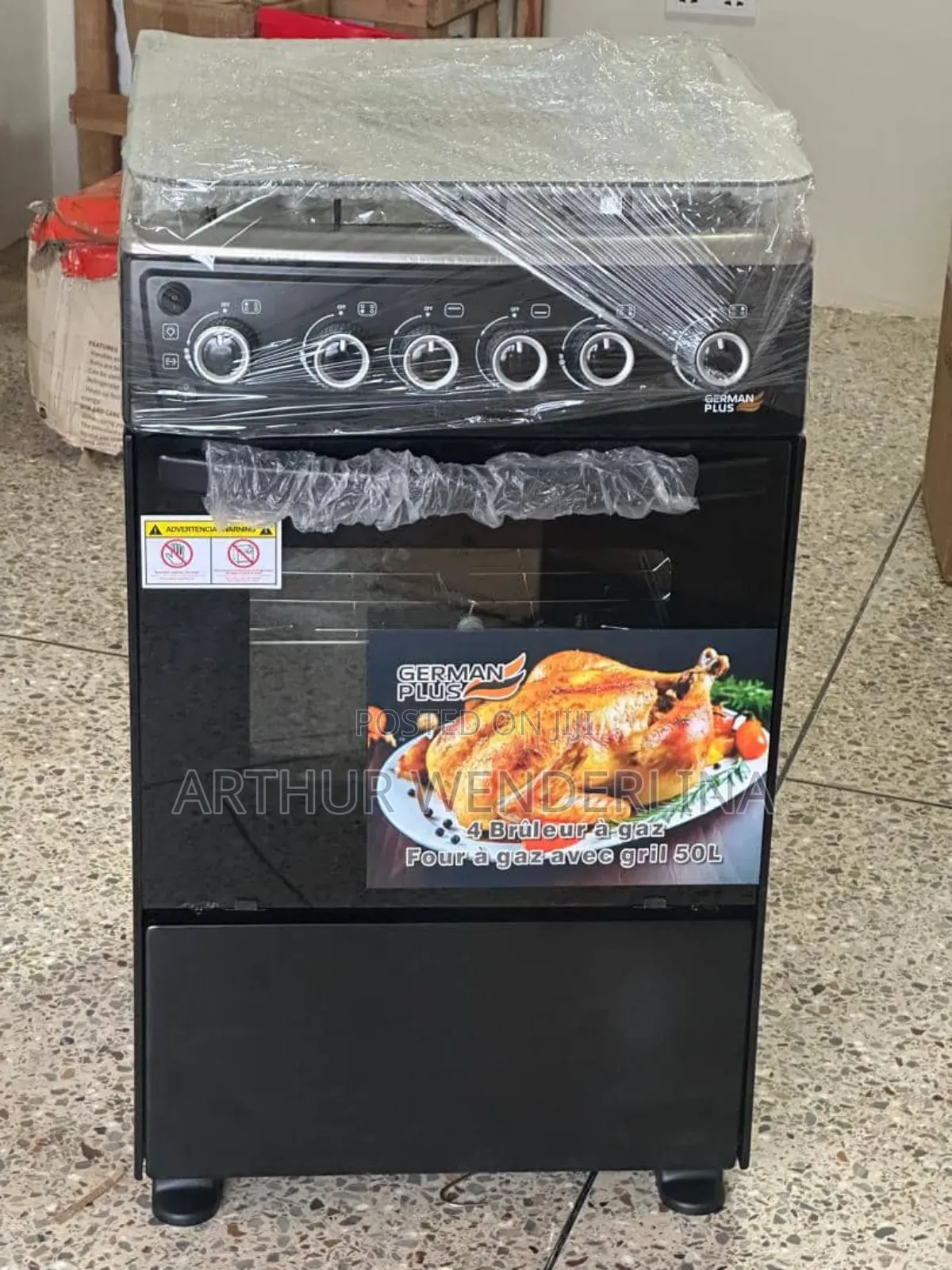 German Plus 50X50 4- Burner Gas Cooker With Oven Grill