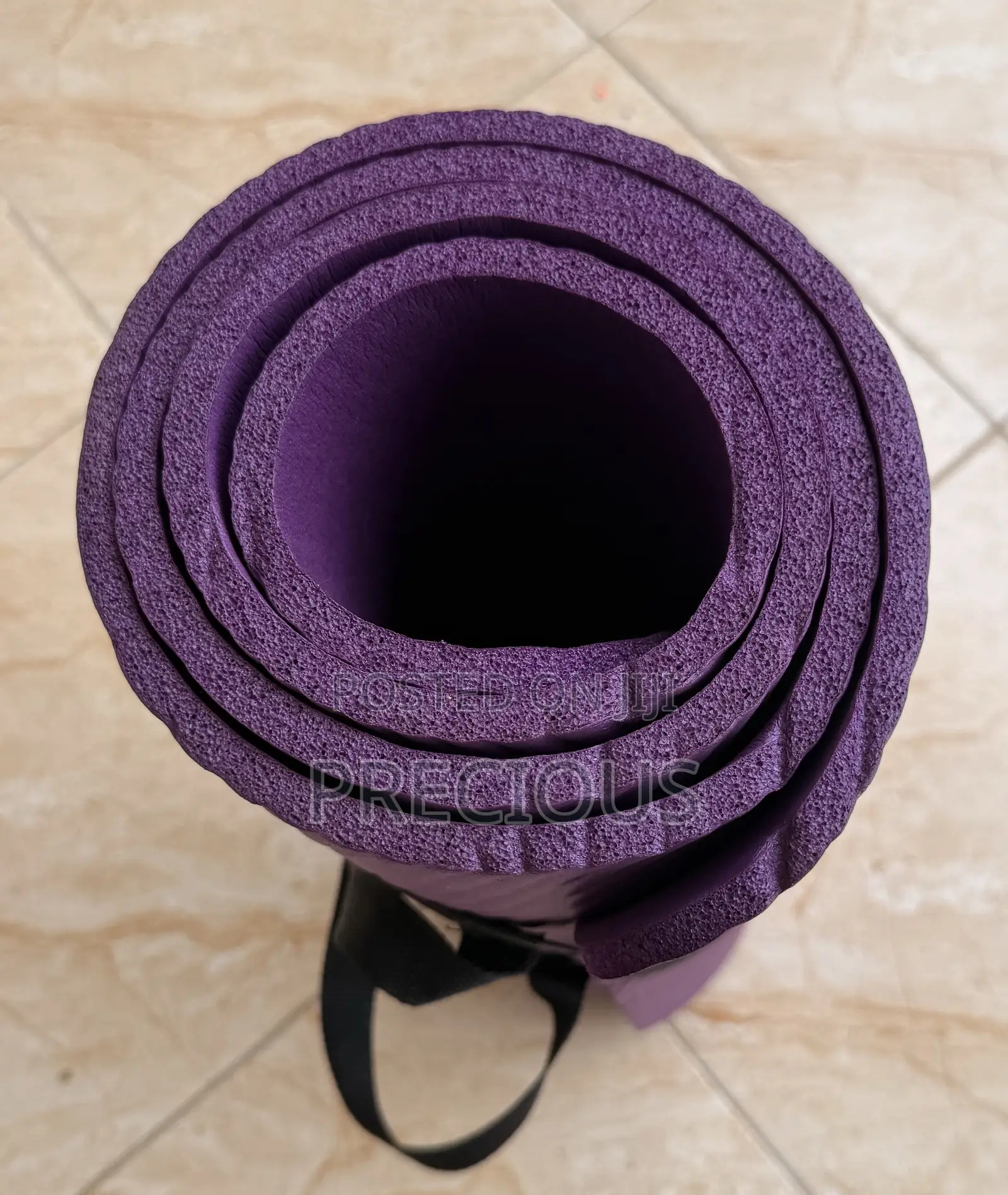 Exercise / Yoga Mat With Carry Strap (Purple)