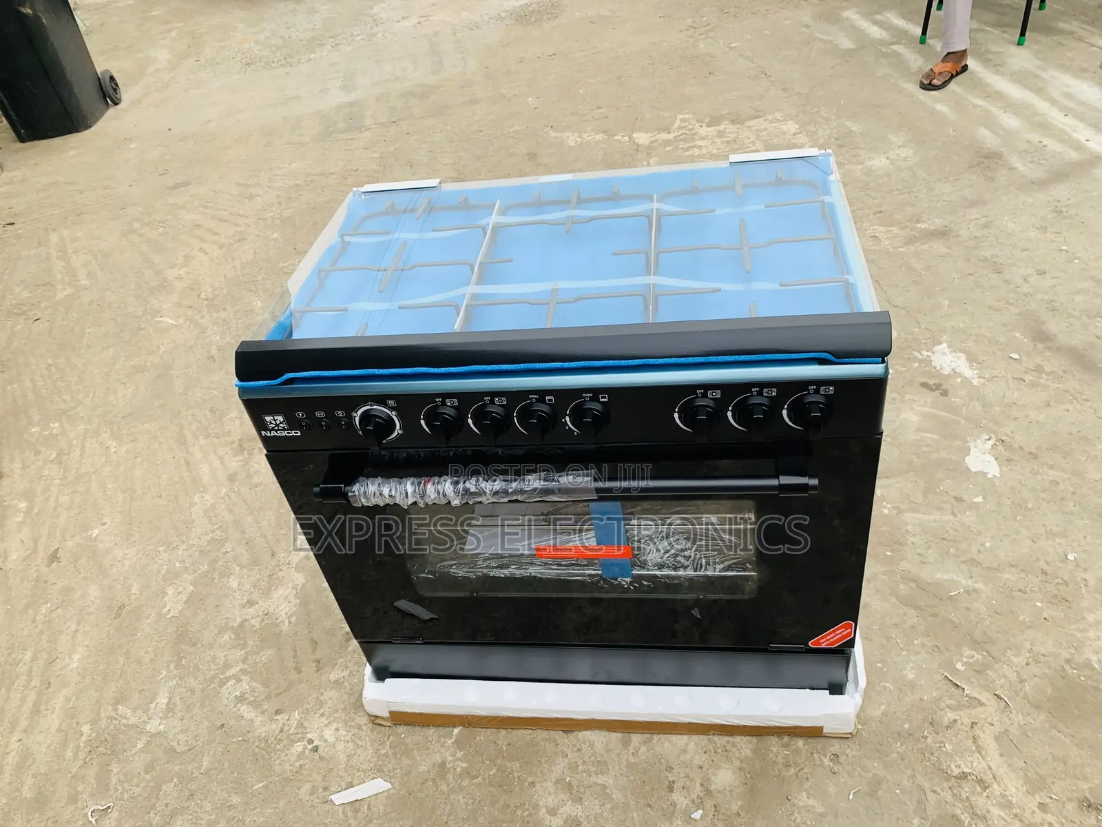 Text Us for Nasco NASGC-LME90B Gas Cooker - 5 Burner Oven Grill Black