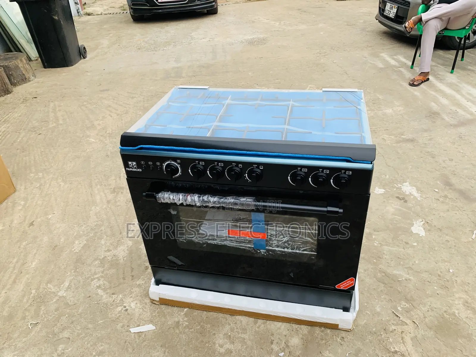 Text Us for Nasco NASGC-LME90B Gas Cooker - 5 Burner Oven Grill Black