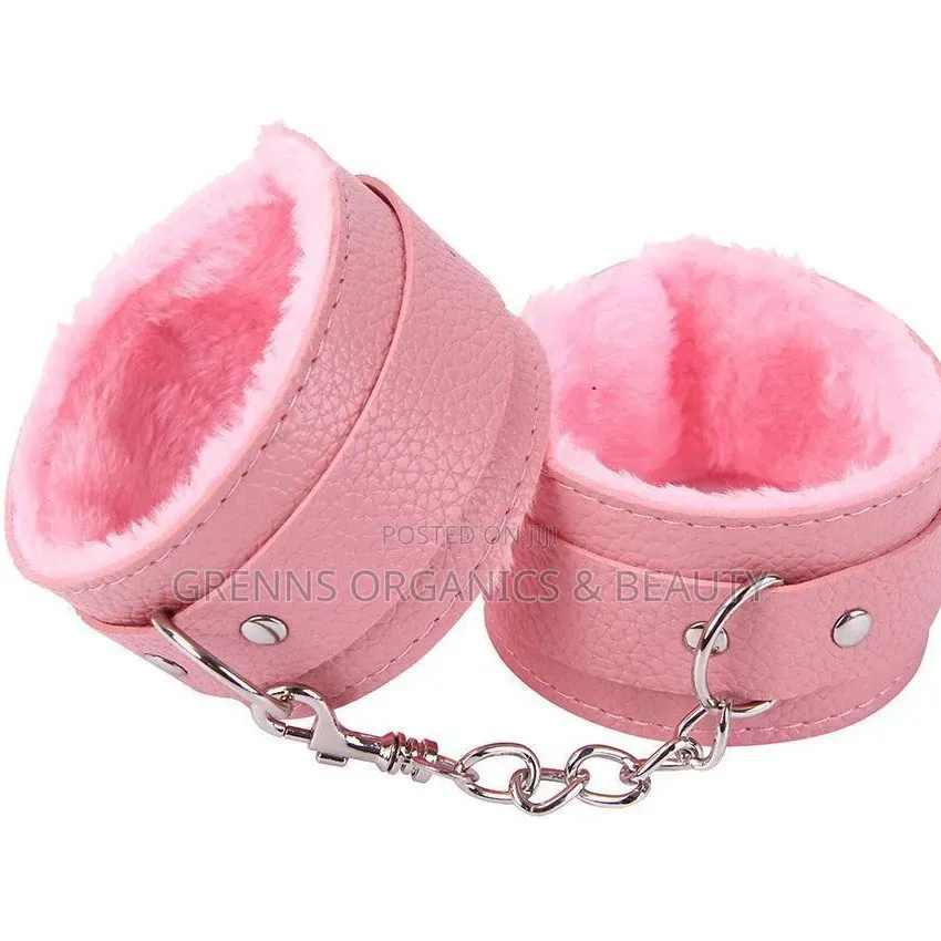 Fluffy Leather BDSM Handcuffs Bondage Restraints Black, Pink, Purple