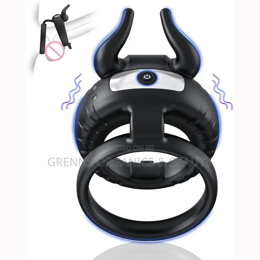 Bull Horn Vibrating Cock Ring Dual Ring Prostate Massager USB