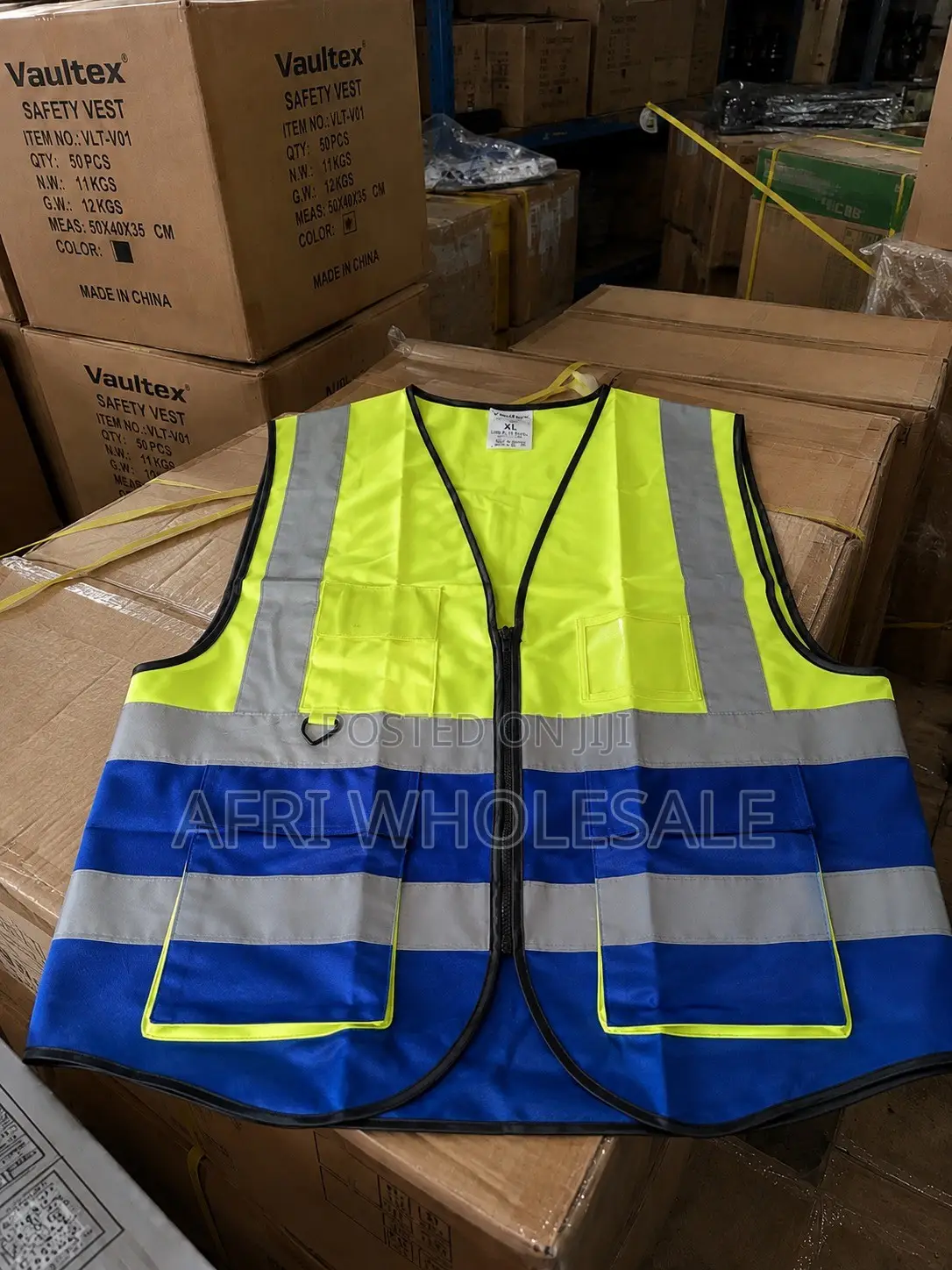 Premium Thick Industrial Vaultex Safety Vest High Visibility Workwear