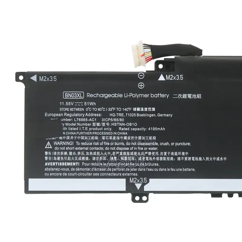 BN03XL 11.55V 51Wh Battery for HP Envy X360 13-Ay 15-Ed L76965-2c1