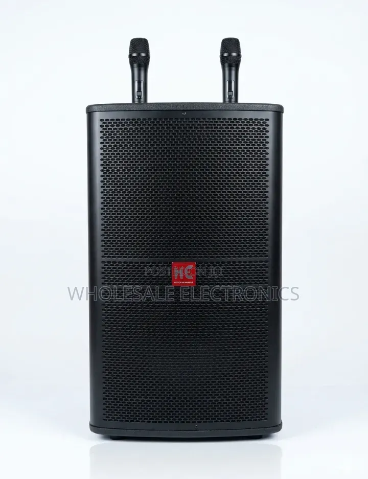 HE Rechargeable Trolley Speaker With Two Wireless Microphones