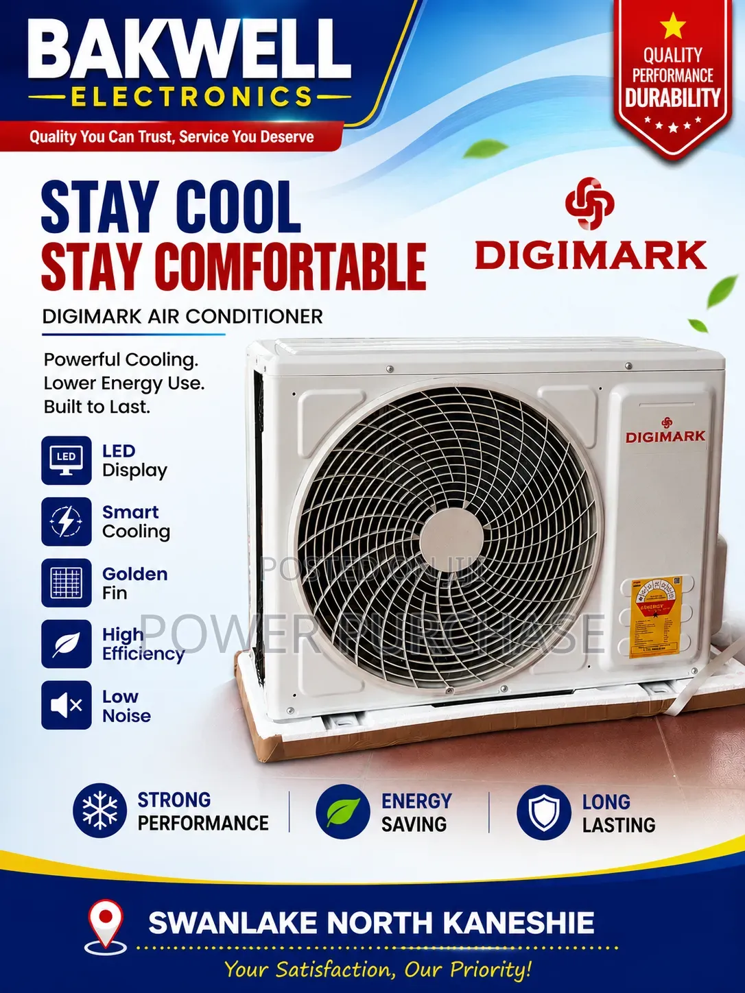 Digimart 1.5hp R410 Gas Air Condition