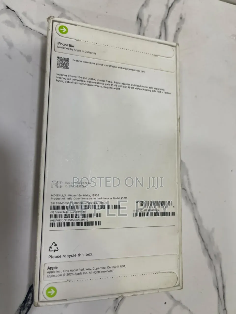 New Apple iPhone 16 128 GB Black