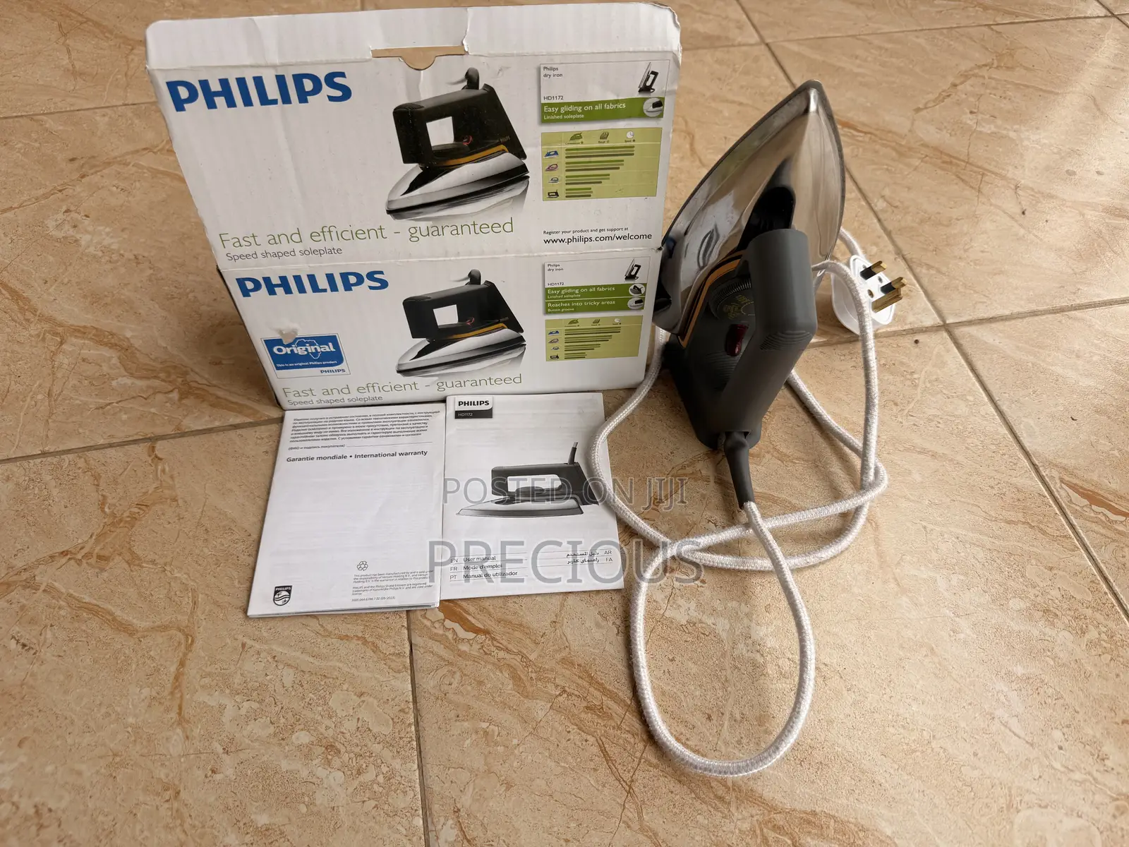 Original Philips HD1172 Dry Iron Heavy Duty Fast Heating-