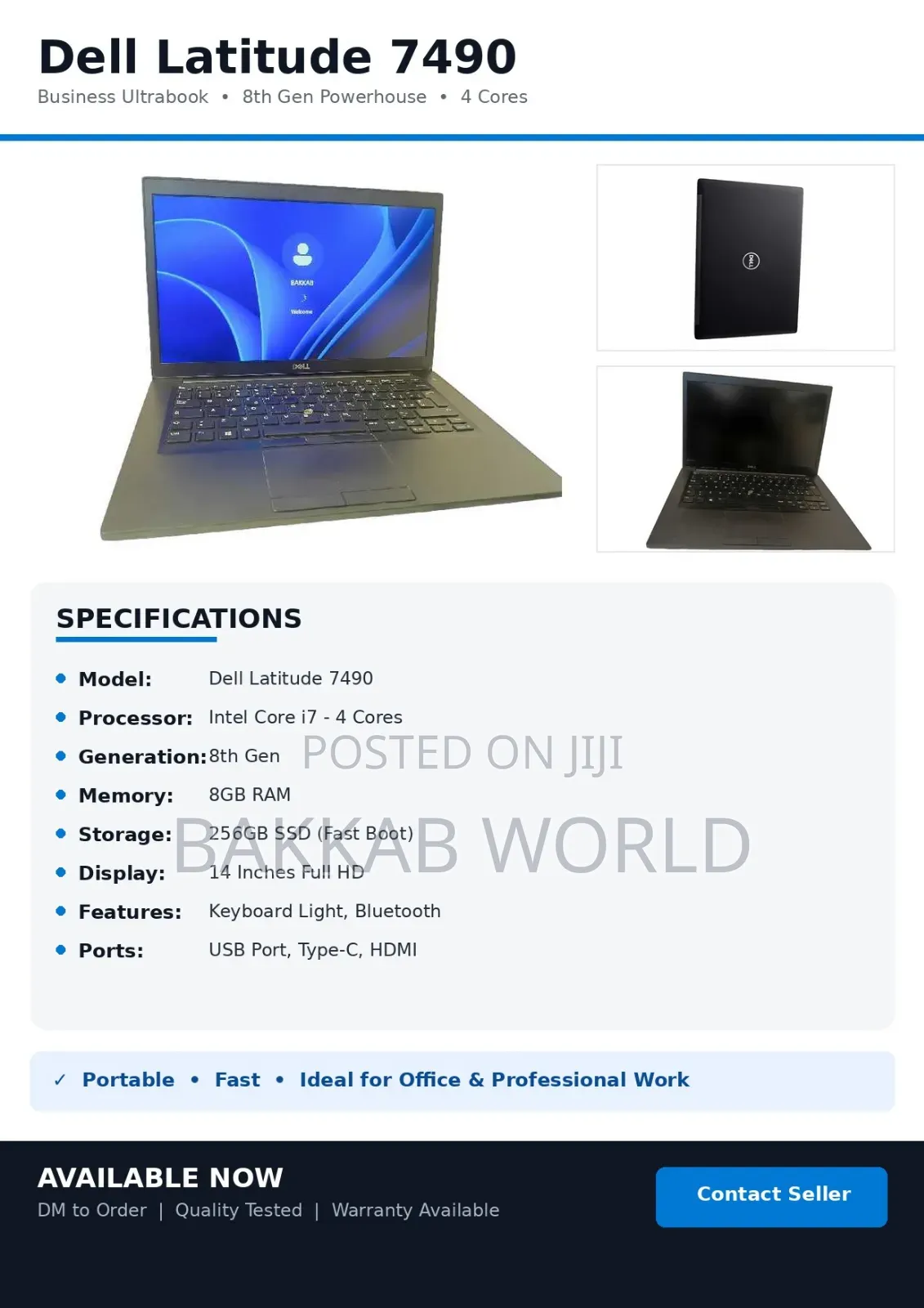 Laptop Dell Latitude 7490 8GB Intel Core i7 SSD 256GB