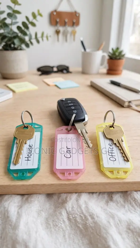 24pcs Colorful Key Tags With Label