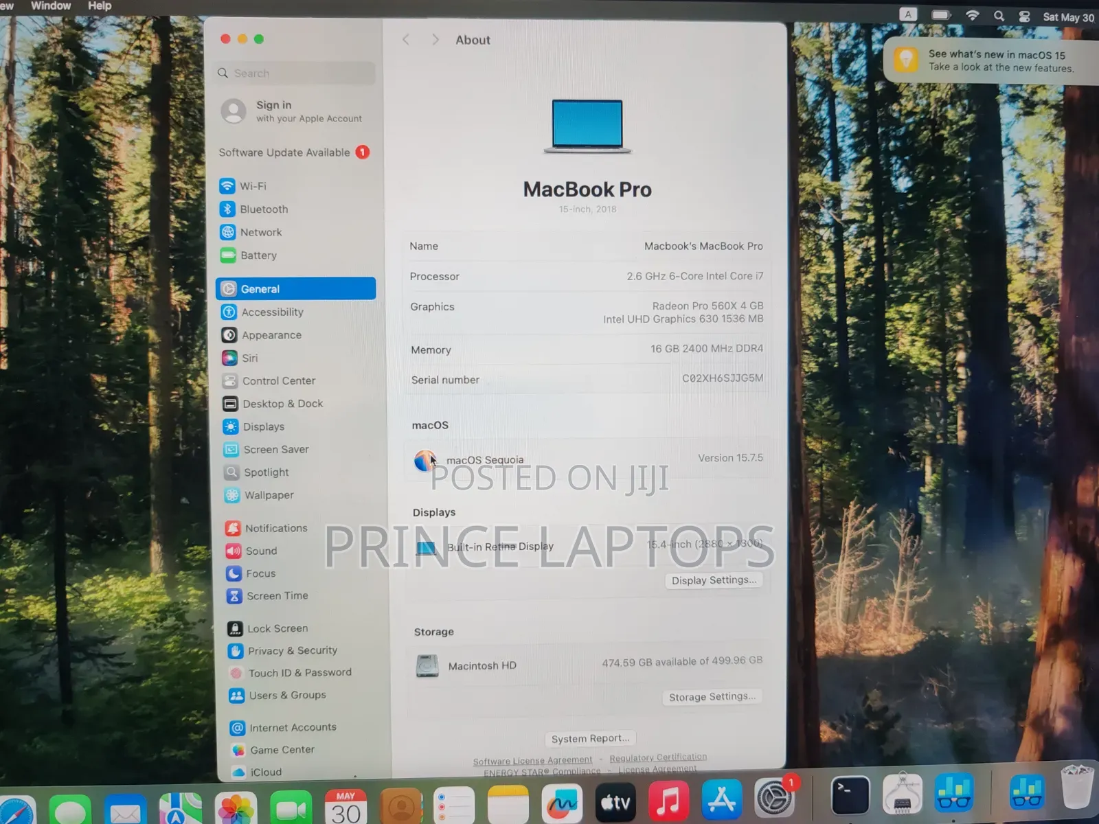Laptop Apple MacBook Pro 2018 16GB Intel Core i7 SSD 512GB