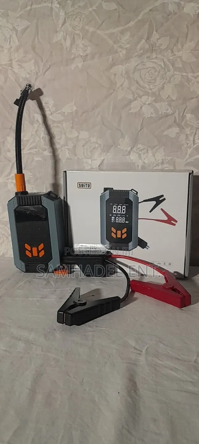 Digital Screen 4in 1air Compressor,Jump Starter,Power Bank,Lights