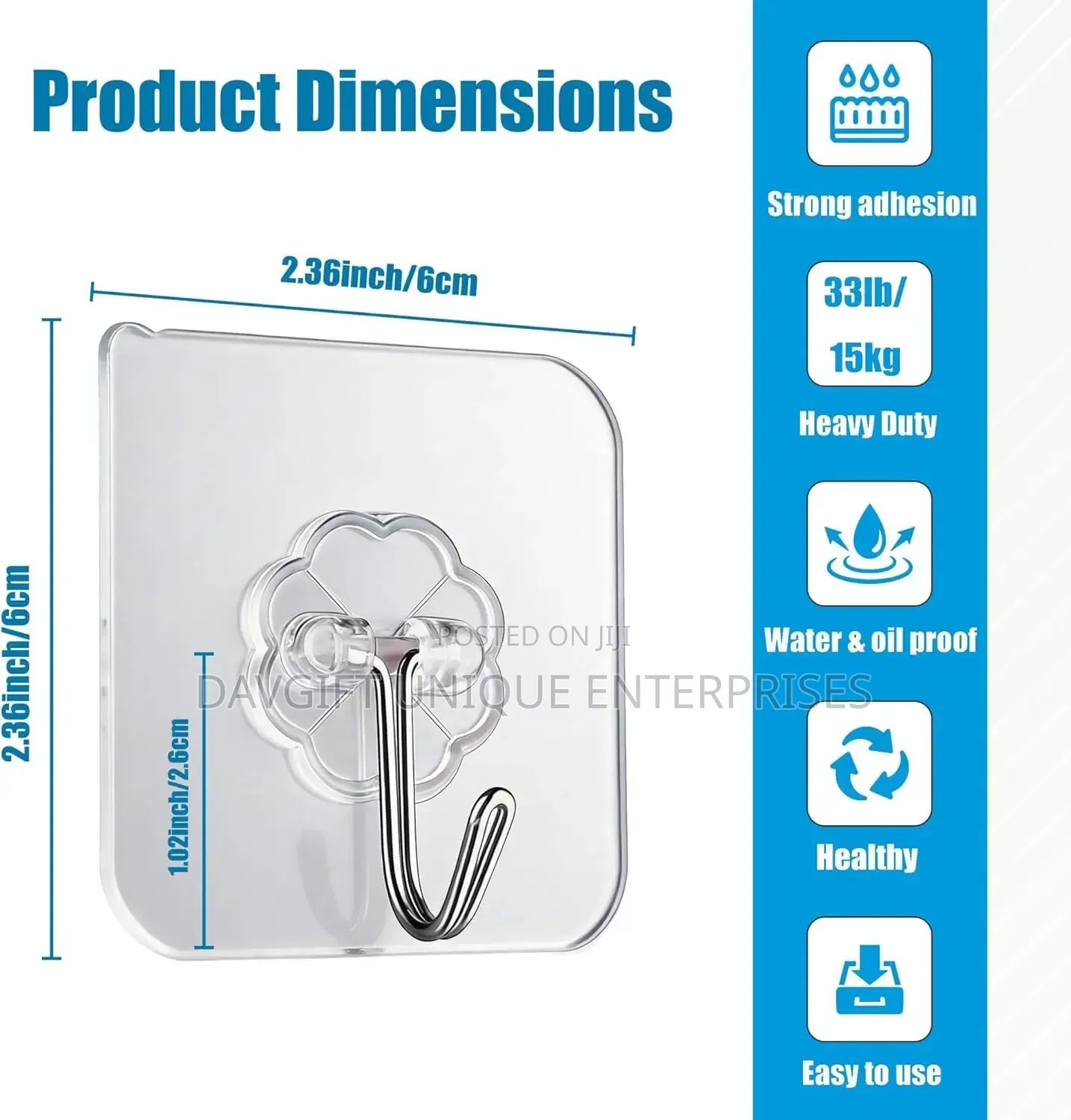 12pcs Adhesive Hooks