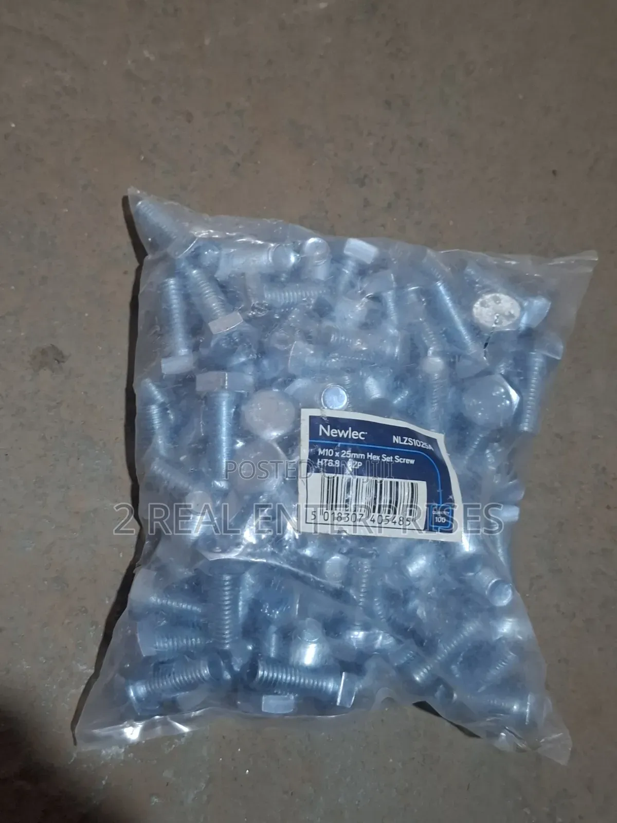 Newlec M10 X 25mm Hex Set Screws (Model: NLZS1025A)