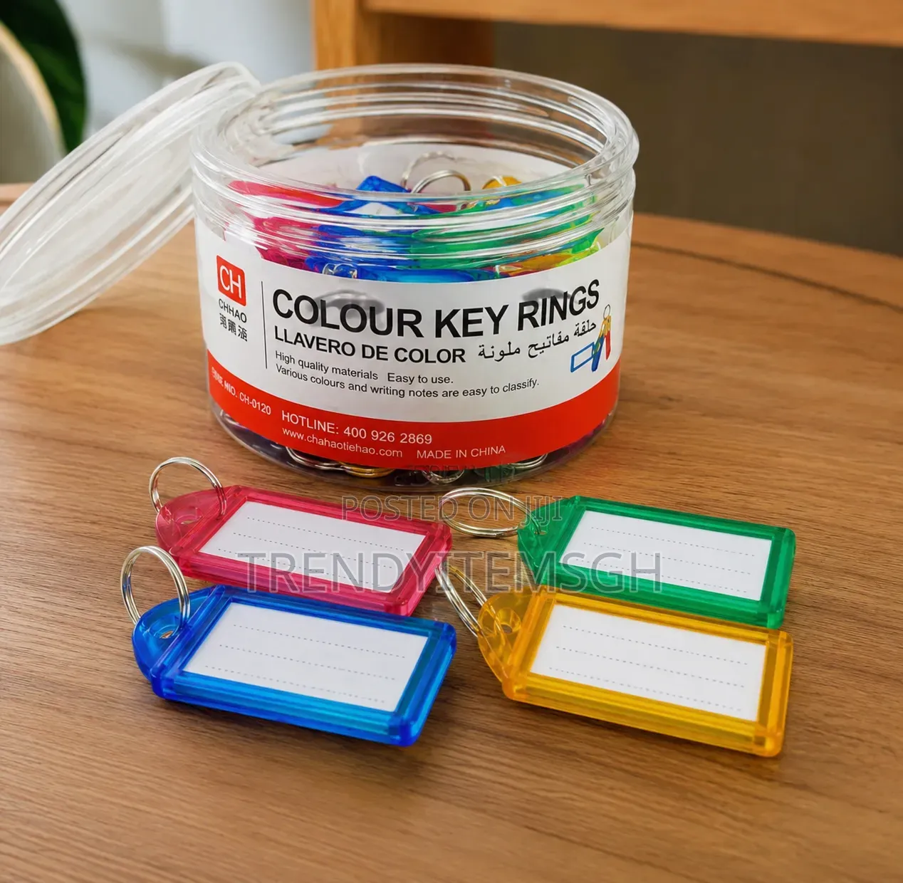 Colour Key Ring Label Tags – Assorted Colours