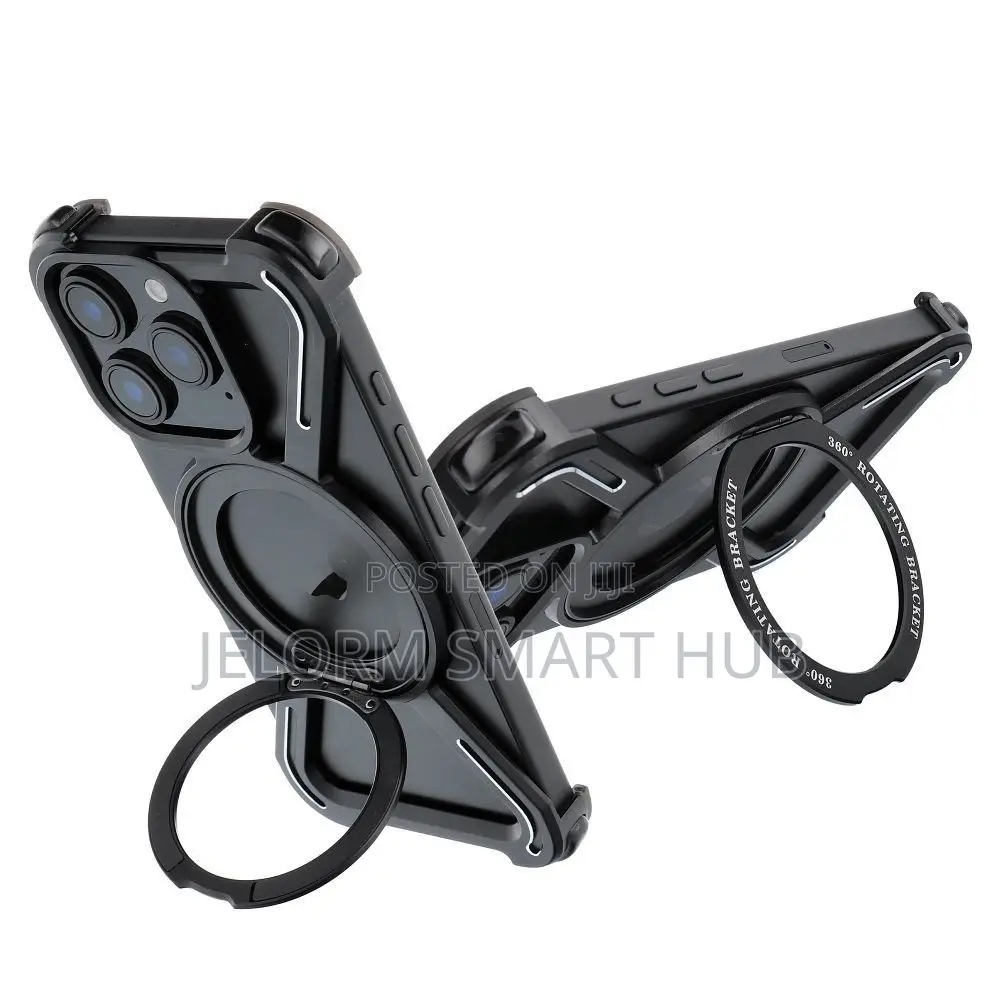 Titanium With Ring Stand for iPhone 16 Pro Max (6,9′′) – Black