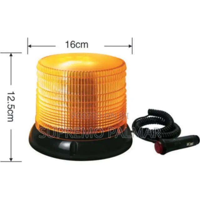 Amber LED Beacon Light 12-24v With Magnetic Base – 360- Rotating
