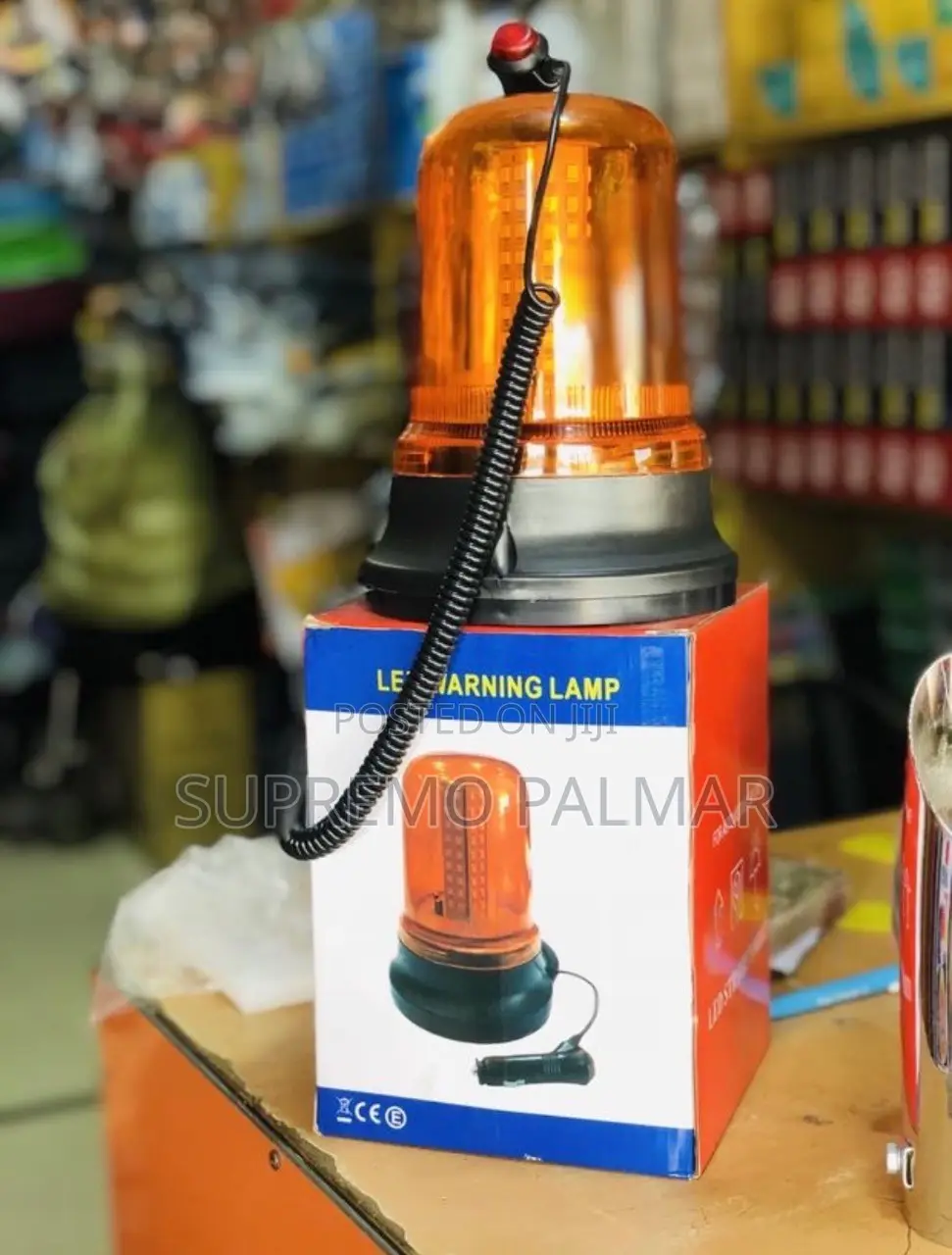 Amber LED Beacon Light 12-24v With Magnetic Base – 360- Rotating