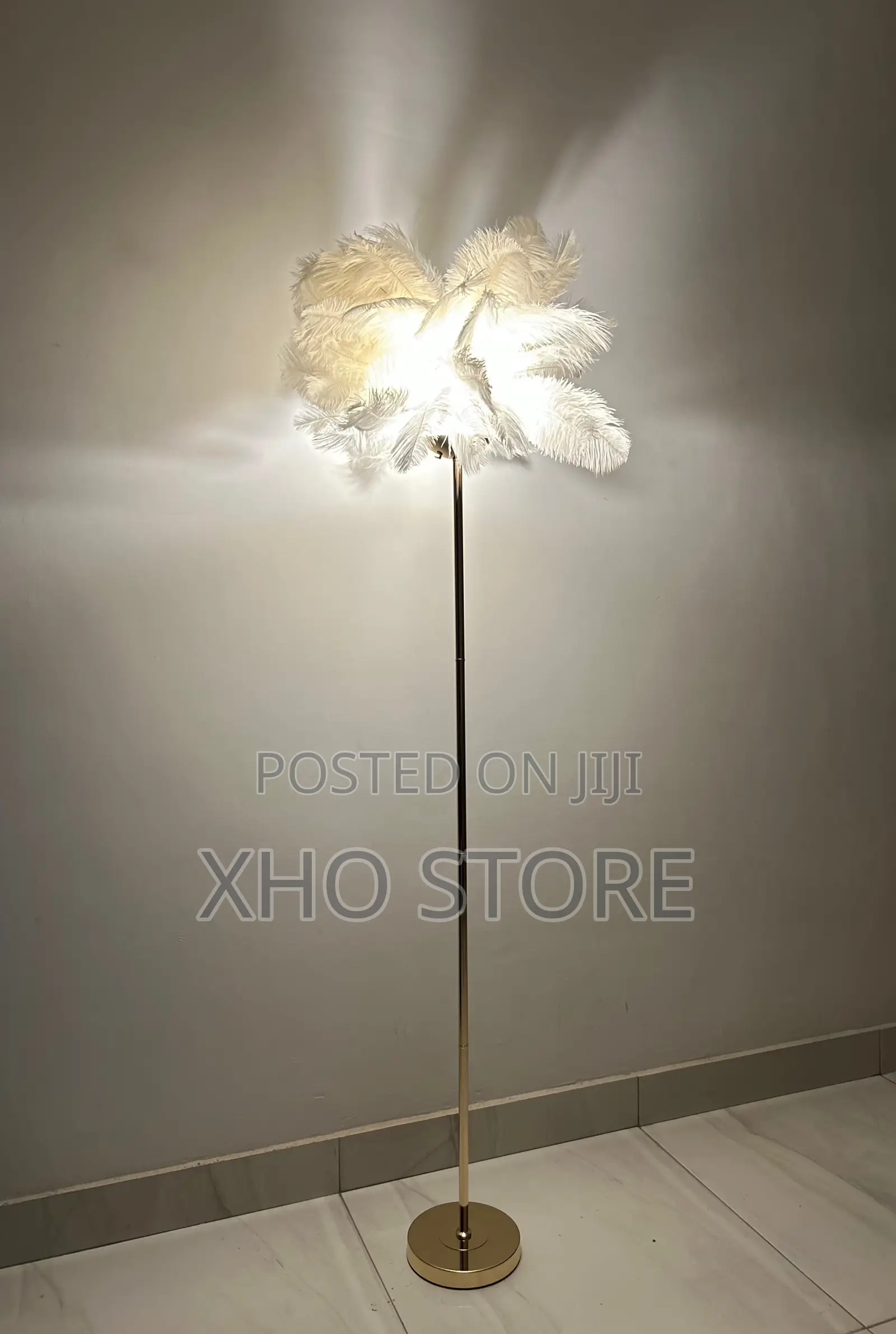 Ostrich Feather (Metal) Floor Lamp—Romantic Accent Light Rechargeable