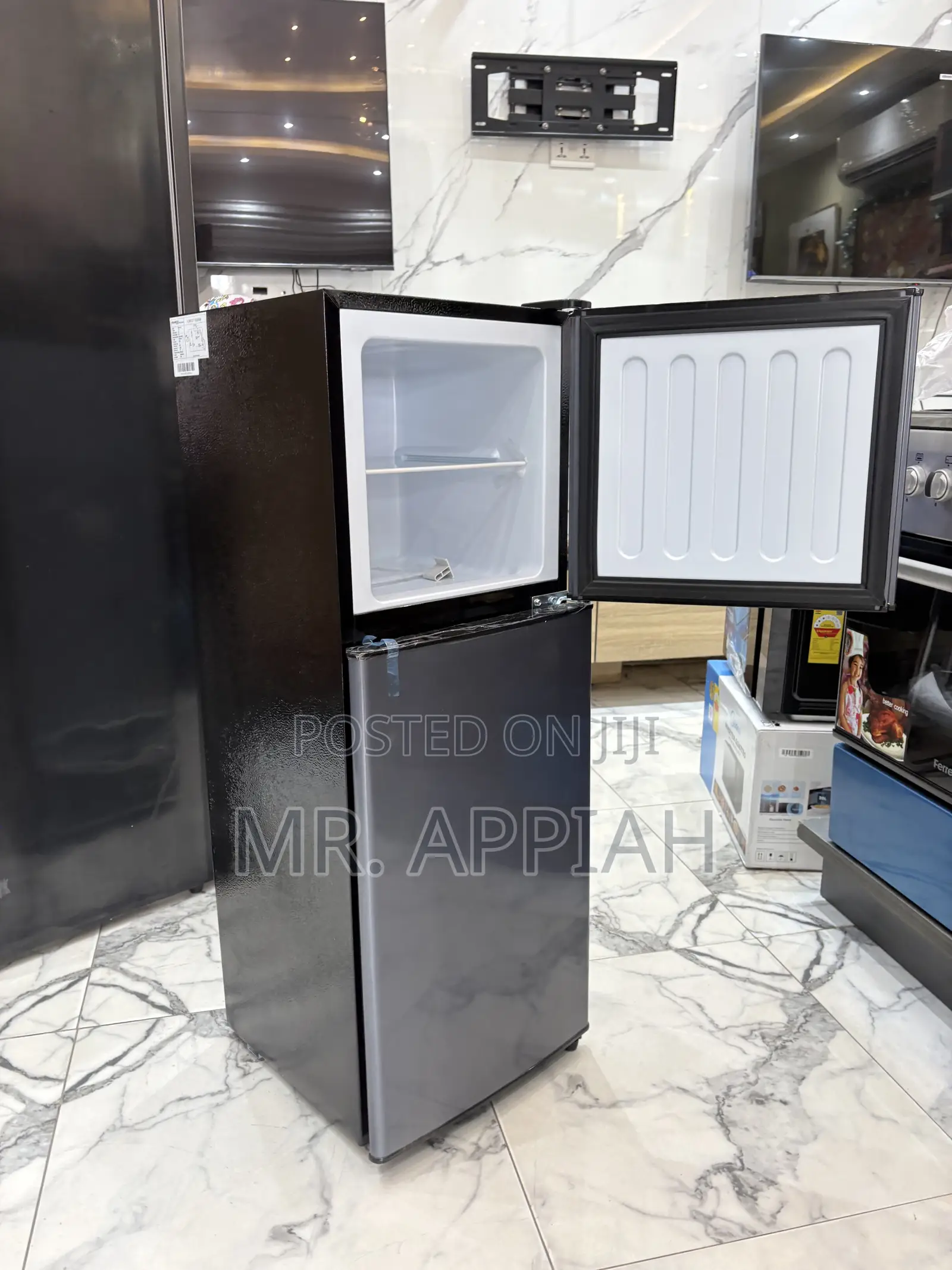 Super Classic Nasco Nas F2-13fl Top Mount Freezer Fridge(dark Gray)