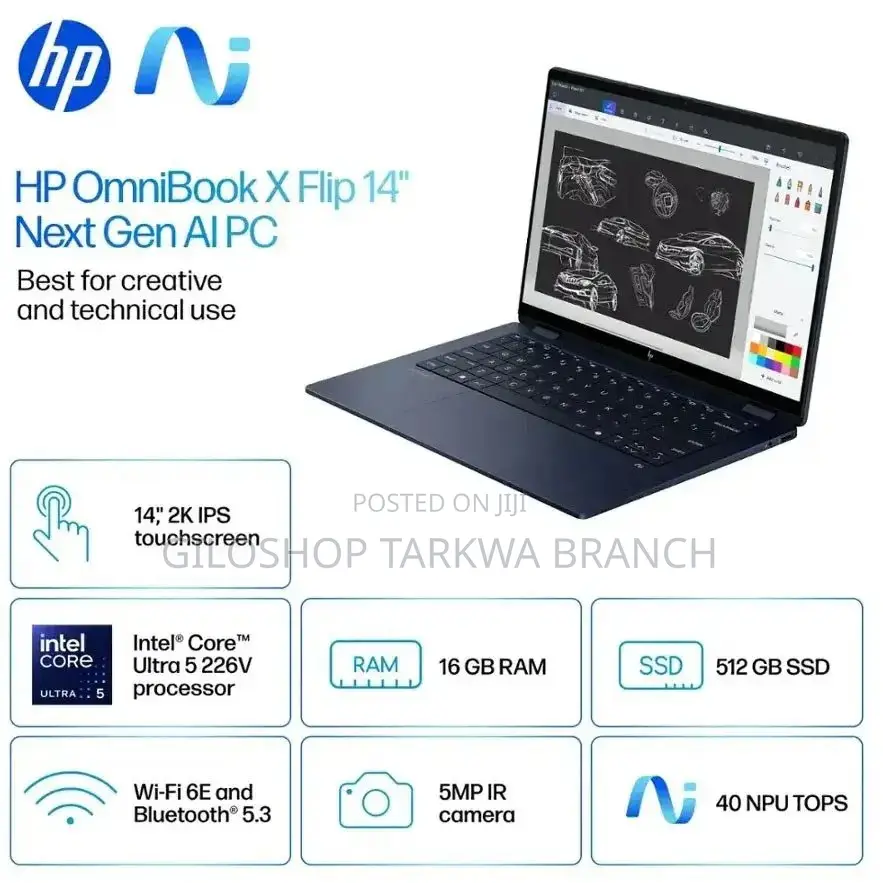 New Laptop HP OmniBook Ultra Flip 14" 16GB Intel Core Ultra 5 SSD 512GB