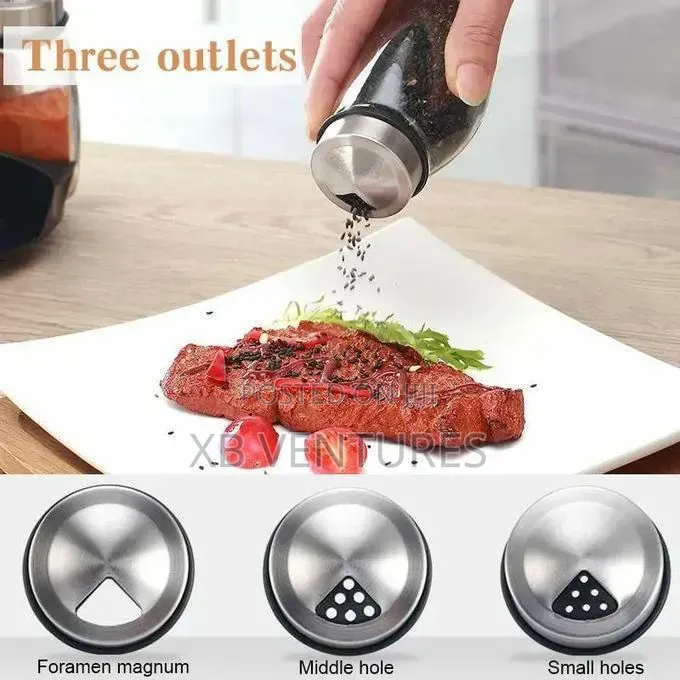 7pcs Rotating Spice Jar Set With Rack, 360° Carousel Spice Organizer