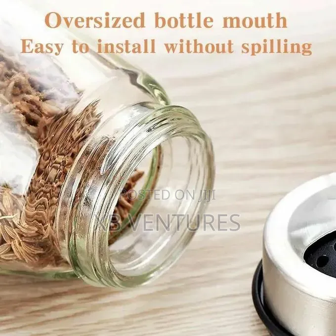 7pcs Rotating Spice Jar Set With Rack, 360° Carousel Spice Organizer