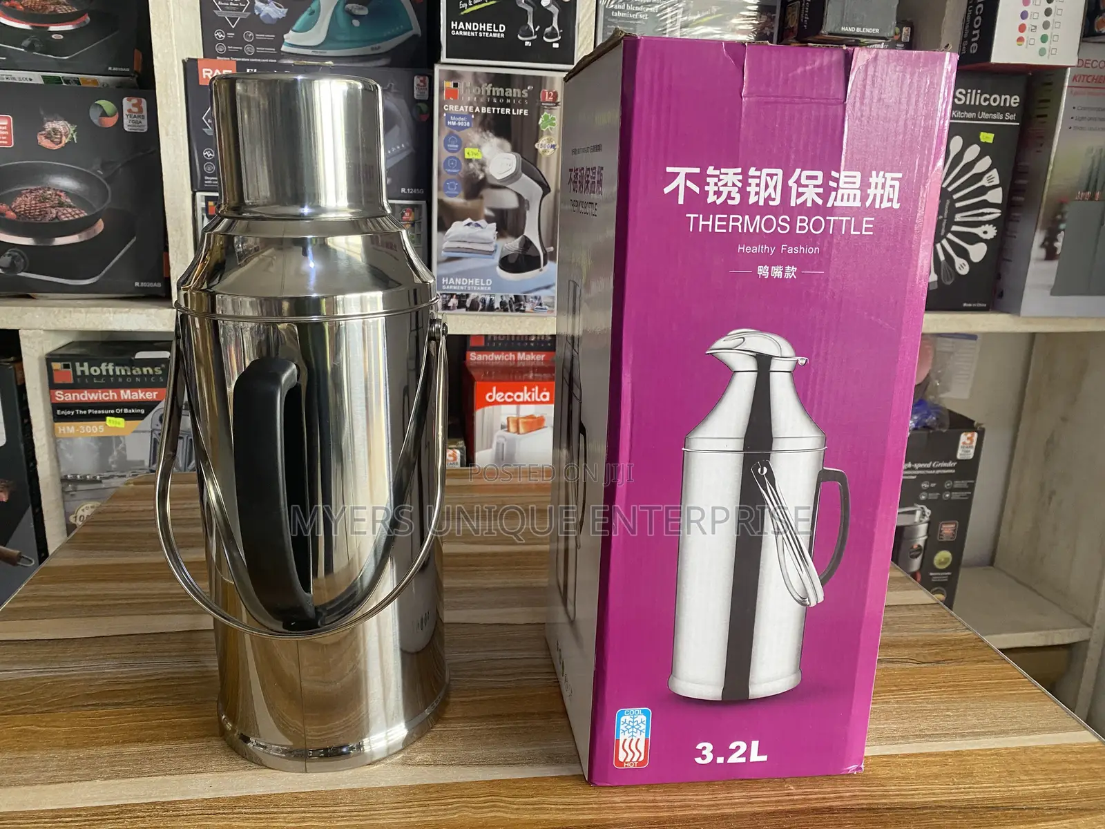 3.2L Stainless Steel Thermos Bottle - Hot Cold