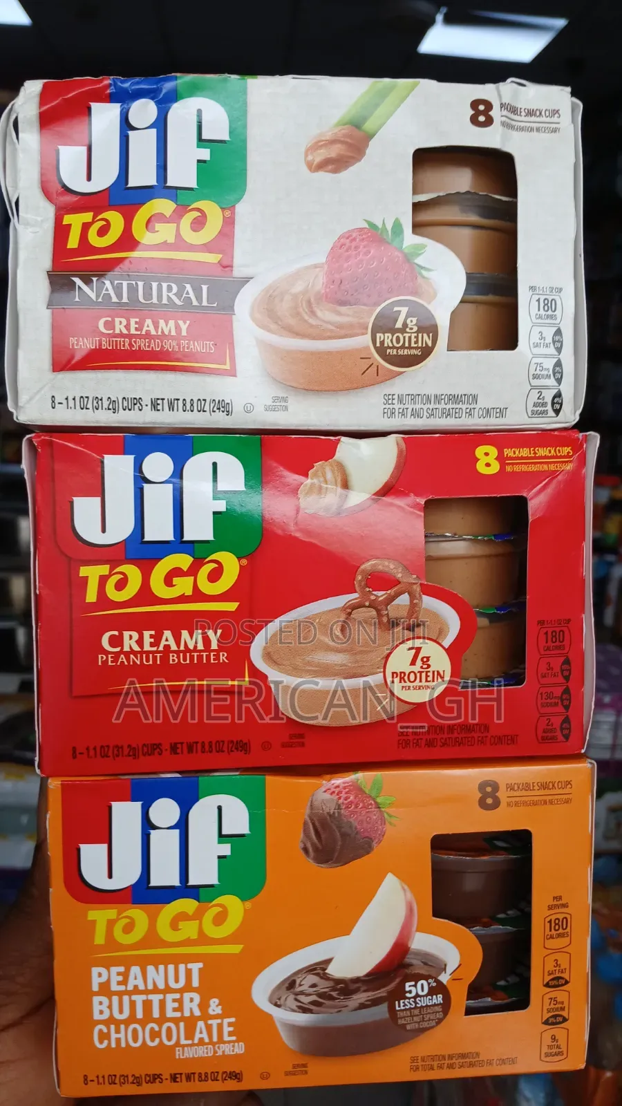 Jif to Go Peanut Butter Creamy, 8 Packable Snack Cup