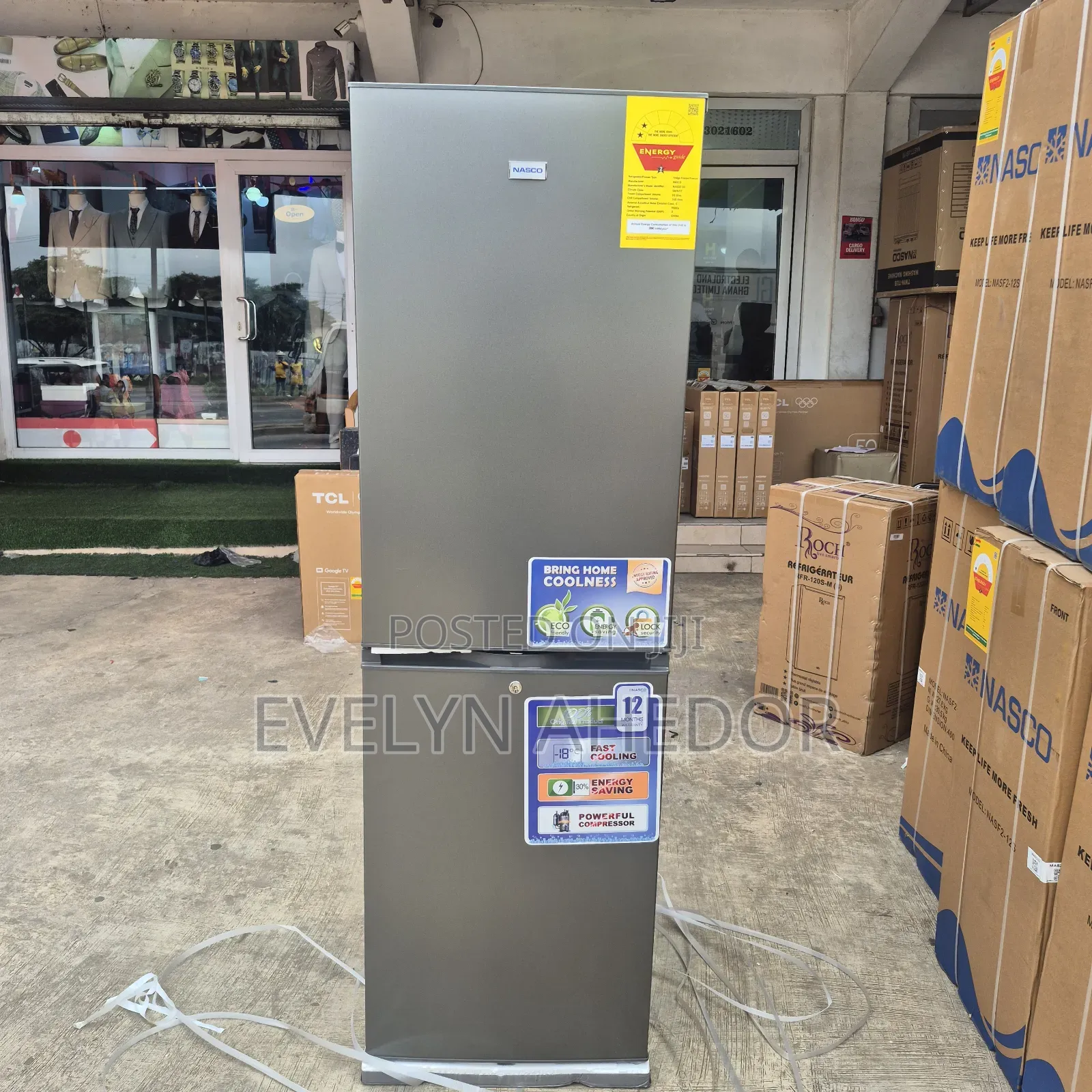 Equal Divided Nasco Bottom Freezer 258L With Lock and Key for Sale