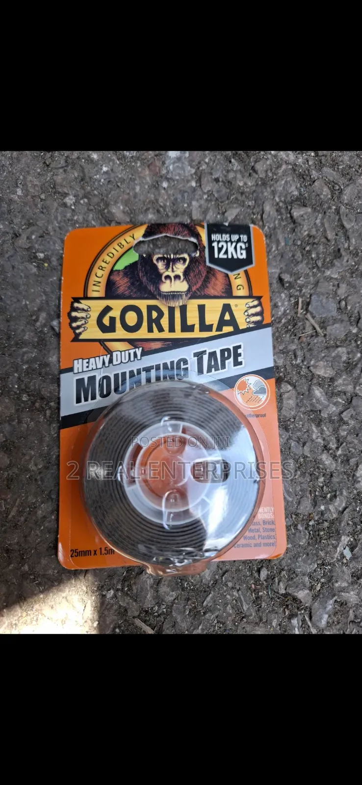 Gorilla Heavy Duty Double-Sided Mounting Tape Black