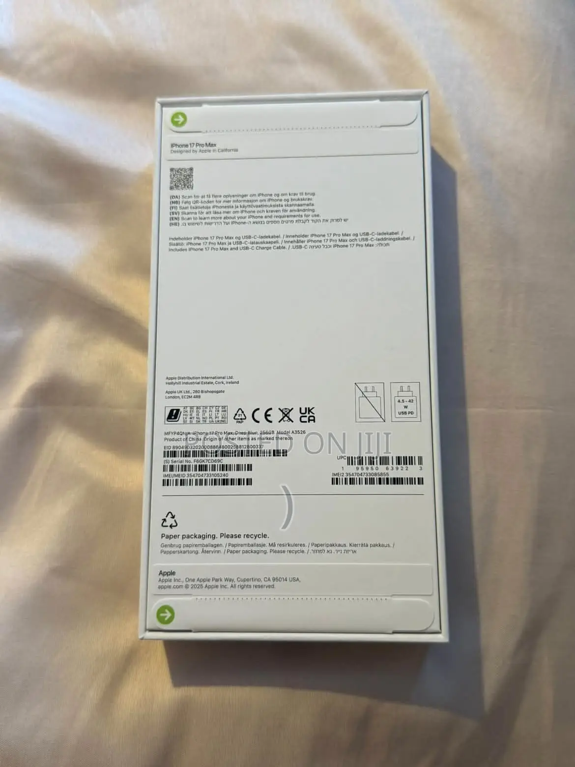 New Apple iPhone 17 Pro Max 512 GB Blue