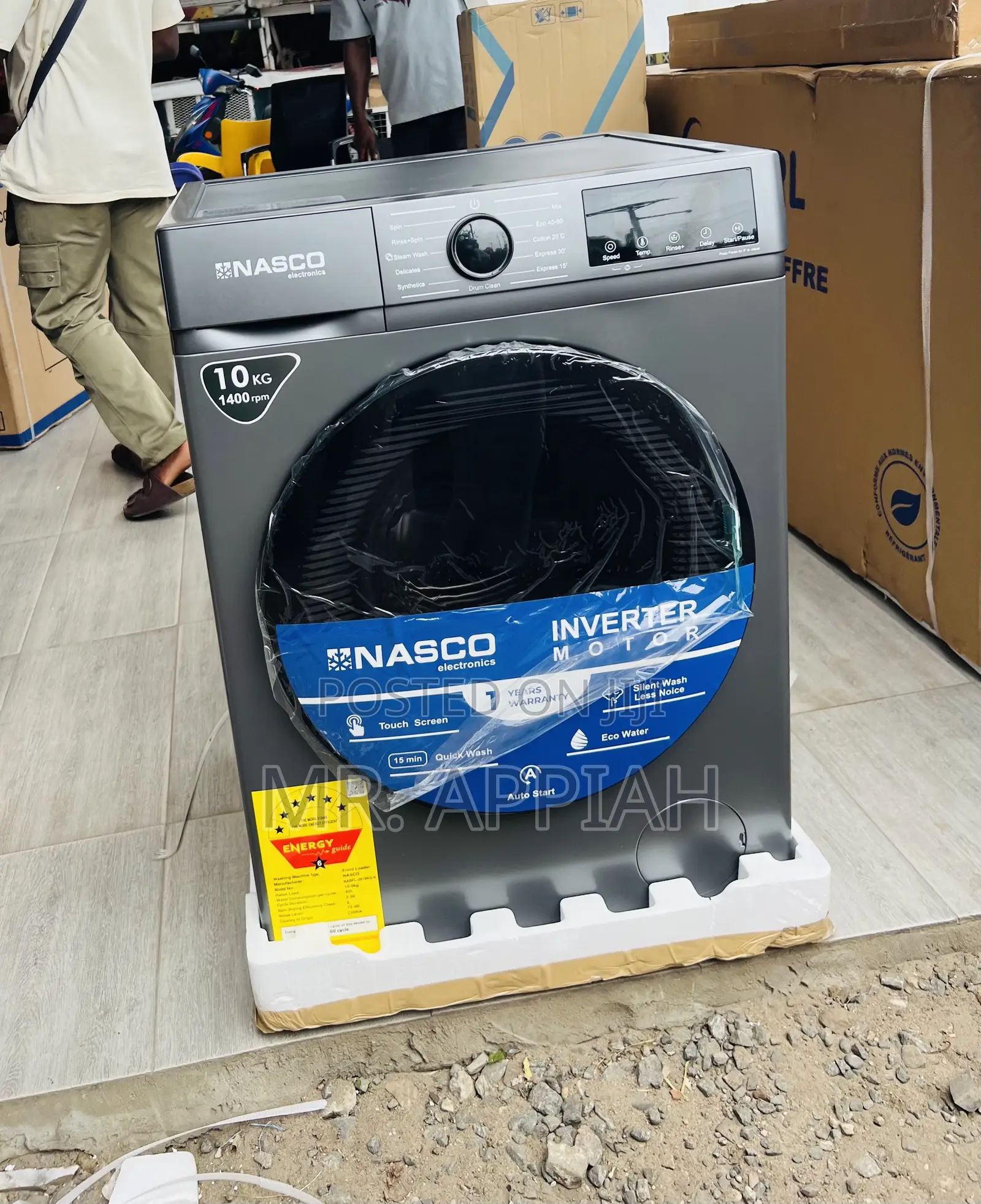 Super Classic Nasco 8kg Front Load Washing Machine(Gray) 