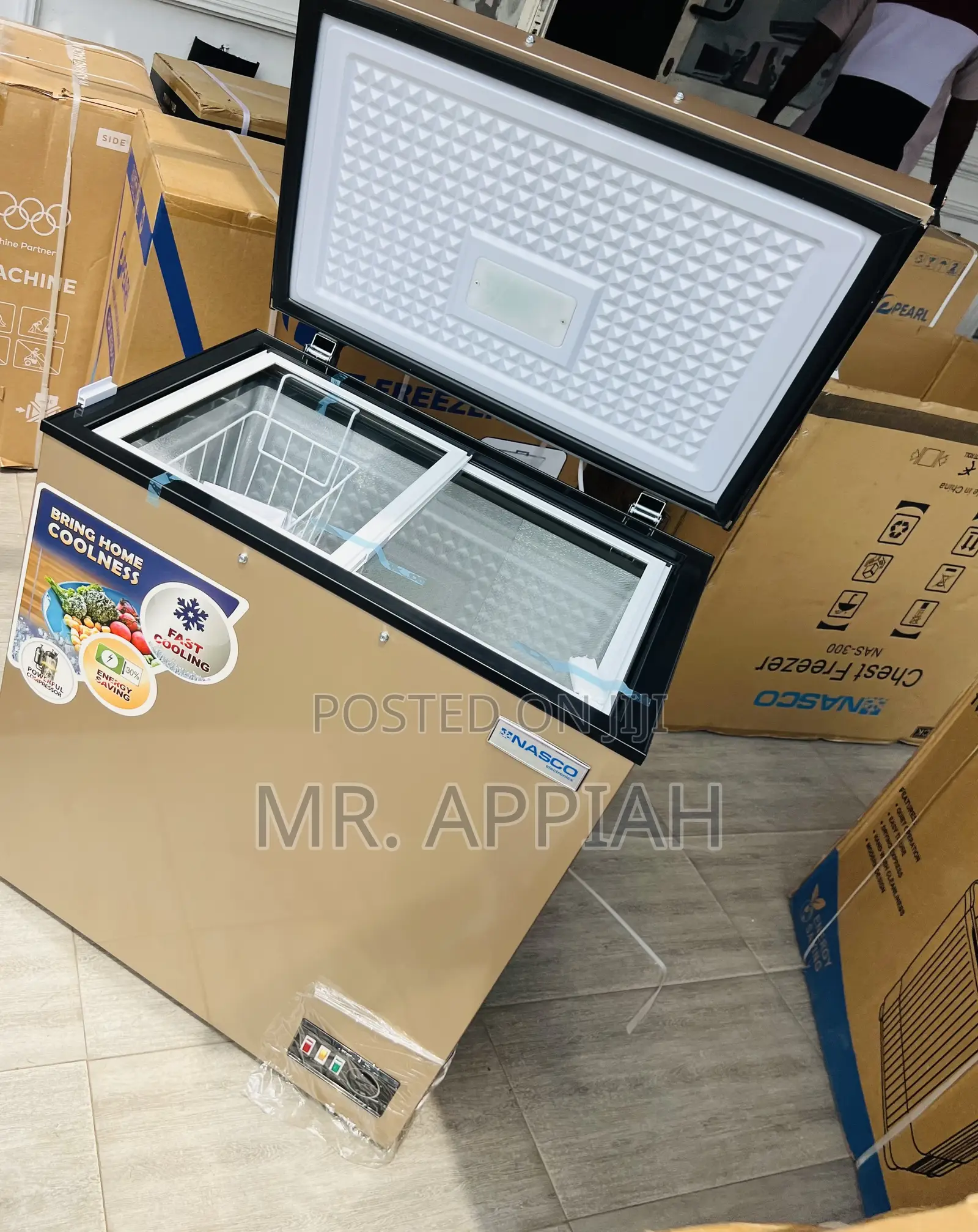 Order Durable Nasco 200fl Single Door Electric Chest Freezer(Gold)150L