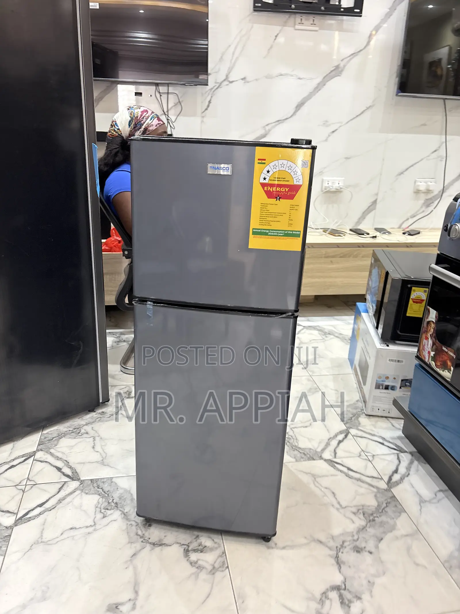 Super Classic Nasco Top Mount Freezer Fridge(dark Gray)112L 